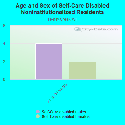 Age and Sex of Self-Care Disabled Noninstitutionalized Residents