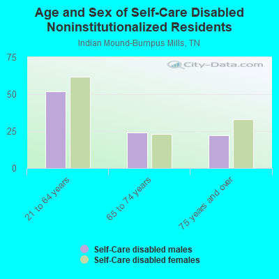 Age and Sex of Self-Care Disabled Noninstitutionalized Residents