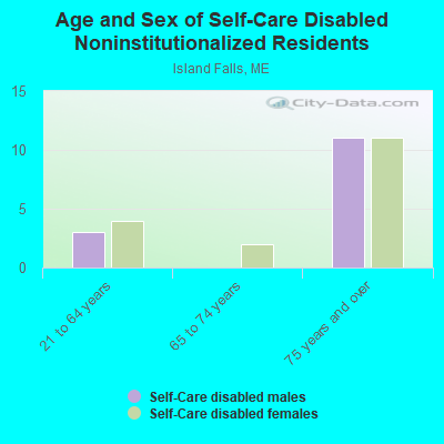 Age and Sex of Self-Care Disabled Noninstitutionalized Residents