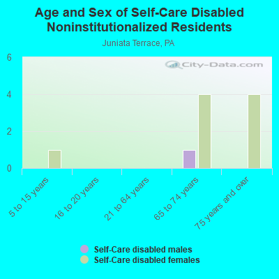 Age and Sex of Self-Care Disabled Noninstitutionalized Residents