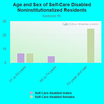 Age and Sex of Self-Care Disabled Noninstitutionalized Residents