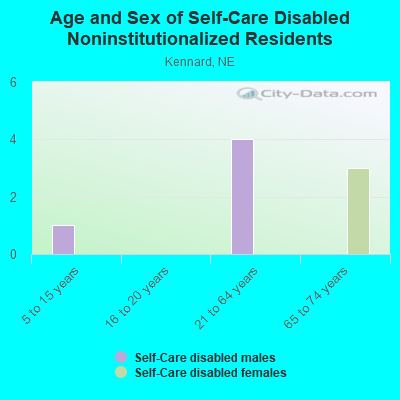 Age and Sex of Self-Care Disabled Noninstitutionalized Residents