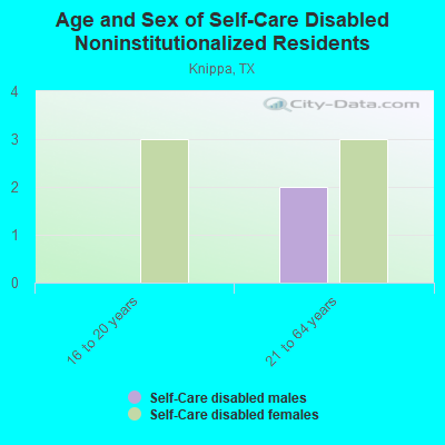 Age and Sex of Self-Care Disabled Noninstitutionalized Residents