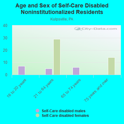 Age and Sex of Self-Care Disabled Noninstitutionalized Residents