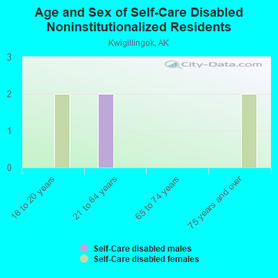 Age and Sex of Self-Care Disabled Noninstitutionalized Residents