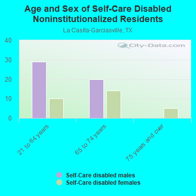 Age and Sex of Self-Care Disabled Noninstitutionalized Residents