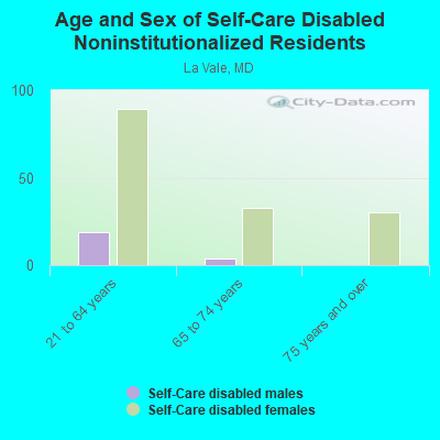 Age and Sex of Self-Care Disabled Noninstitutionalized Residents