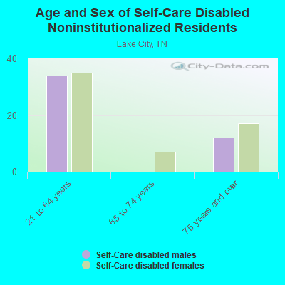 Age and Sex of Self-Care Disabled Noninstitutionalized Residents