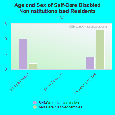 Age and Sex of Self-Care Disabled Noninstitutionalized Residents