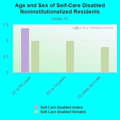 Age and Sex of Self-Care Disabled Noninstitutionalized Residents