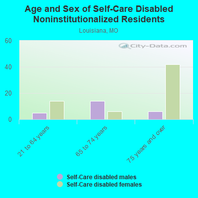 Age and Sex of Self-Care Disabled Noninstitutionalized Residents