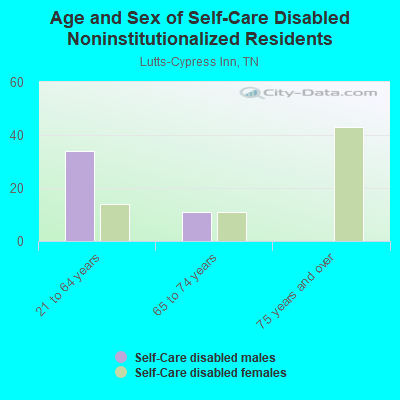 Age and Sex of Self-Care Disabled Noninstitutionalized Residents