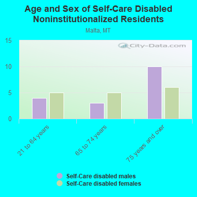 Age and Sex of Self-Care Disabled Noninstitutionalized Residents