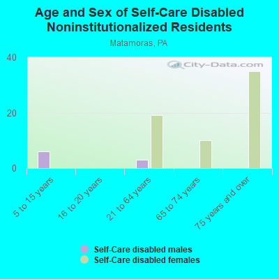 Age and Sex of Self-Care Disabled Noninstitutionalized Residents