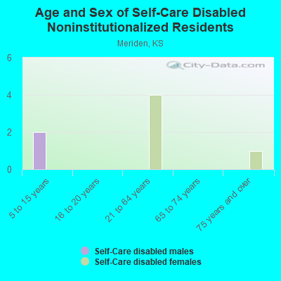 Age and Sex of Self-Care Disabled Noninstitutionalized Residents