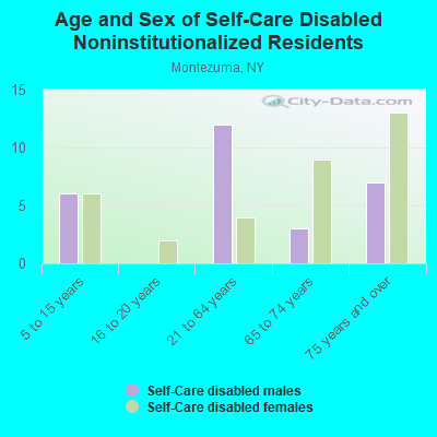 Age and Sex of Self-Care Disabled Noninstitutionalized Residents