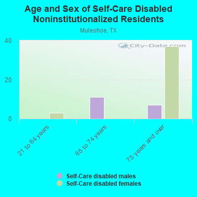 Age and Sex of Self-Care Disabled Noninstitutionalized Residents