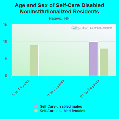 Age and Sex of Self-Care Disabled Noninstitutionalized Residents