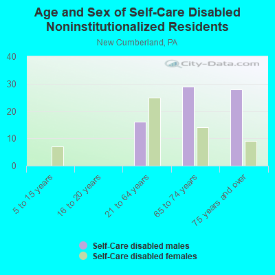 Age and Sex of Self-Care Disabled Noninstitutionalized Residents