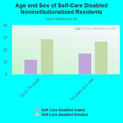 Age and Sex of Self-Care Disabled Noninstitutionalized Residents