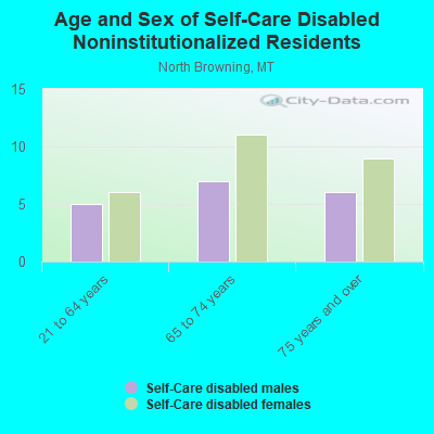 Age and Sex of Self-Care Disabled Noninstitutionalized Residents