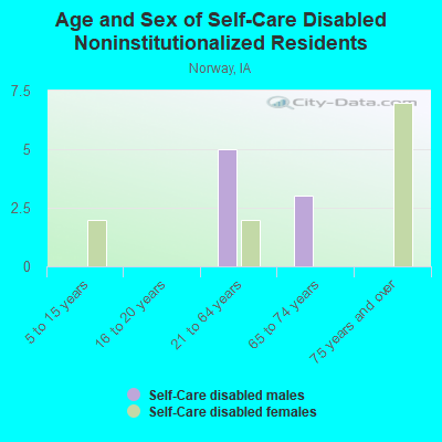 Age and Sex of Self-Care Disabled Noninstitutionalized Residents