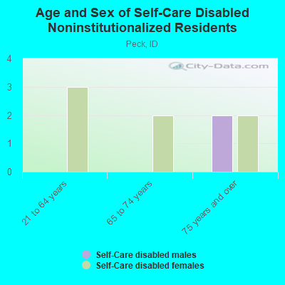 Age and Sex of Self-Care Disabled Noninstitutionalized Residents