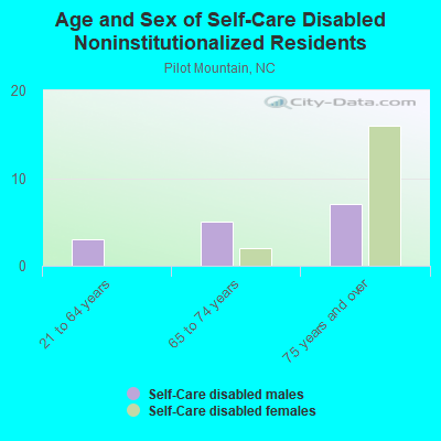 Age and Sex of Self-Care Disabled Noninstitutionalized Residents