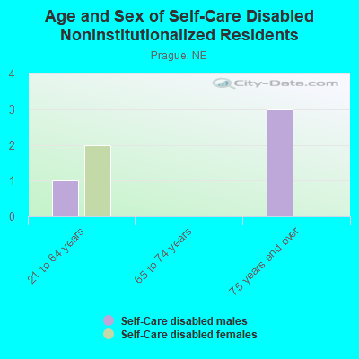 Age and Sex of Self-Care Disabled Noninstitutionalized Residents