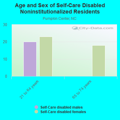 Age and Sex of Self-Care Disabled Noninstitutionalized Residents