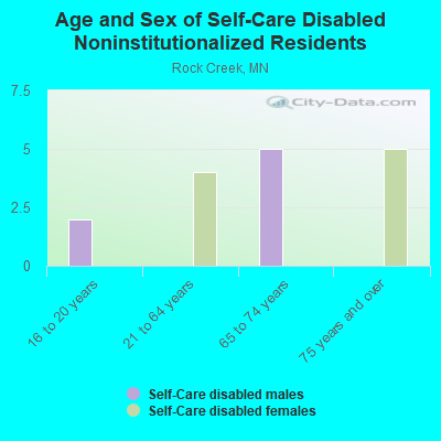 Age and Sex of Self-Care Disabled Noninstitutionalized Residents