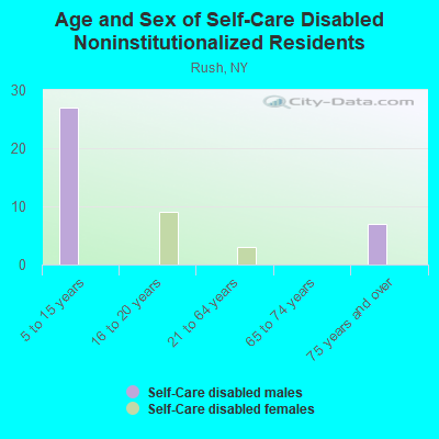 Age and Sex of Self-Care Disabled Noninstitutionalized Residents