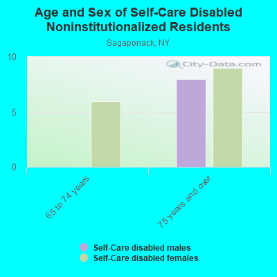 Age and Sex of Self-Care Disabled Noninstitutionalized Residents