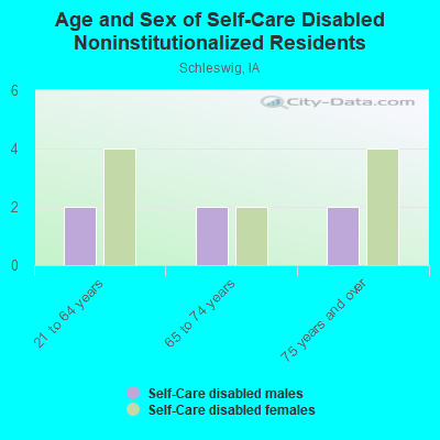 Age and Sex of Self-Care Disabled Noninstitutionalized Residents