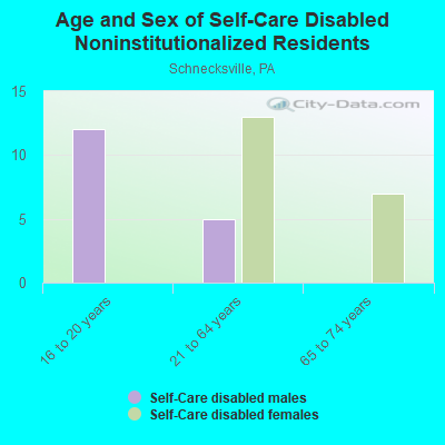 Age and Sex of Self-Care Disabled Noninstitutionalized Residents