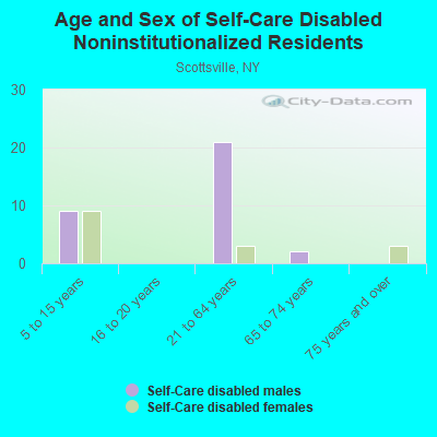 Age and Sex of Self-Care Disabled Noninstitutionalized Residents