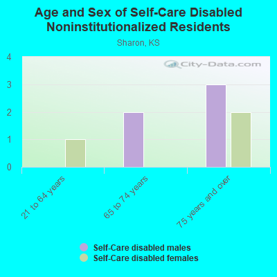 Age and Sex of Self-Care Disabled Noninstitutionalized Residents