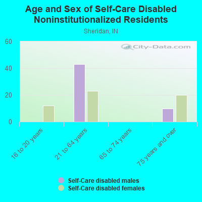 Age and Sex of Self-Care Disabled Noninstitutionalized Residents