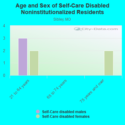 Age and Sex of Self-Care Disabled Noninstitutionalized Residents