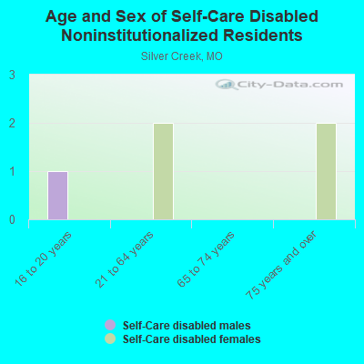 Age and Sex of Self-Care Disabled Noninstitutionalized Residents