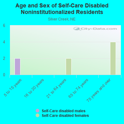 Age and Sex of Self-Care Disabled Noninstitutionalized Residents