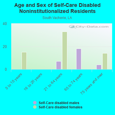 Age and Sex of Self-Care Disabled Noninstitutionalized Residents