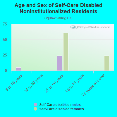 Age and Sex of Self-Care Disabled Noninstitutionalized Residents