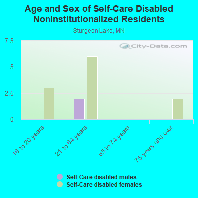 Age and Sex of Self-Care Disabled Noninstitutionalized Residents