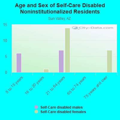 Age and Sex of Self-Care Disabled Noninstitutionalized Residents