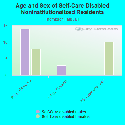 Age and Sex of Self-Care Disabled Noninstitutionalized Residents