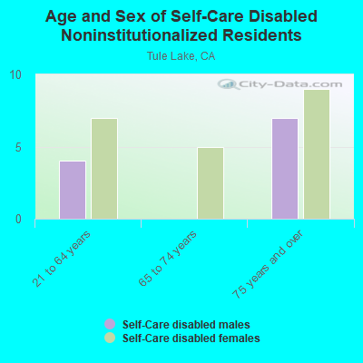 Age and Sex of Self-Care Disabled Noninstitutionalized Residents