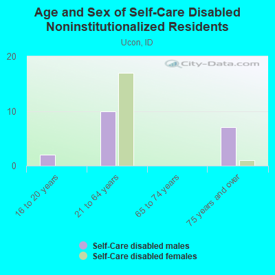 Age and Sex of Self-Care Disabled Noninstitutionalized Residents