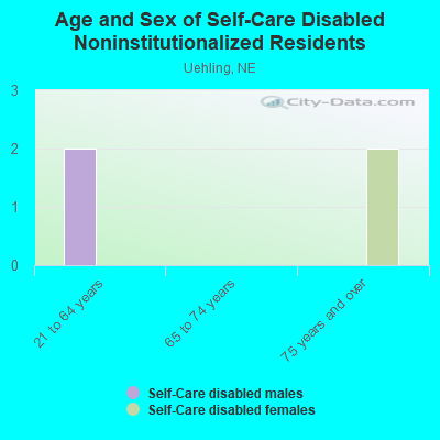 Age and Sex of Self-Care Disabled Noninstitutionalized Residents