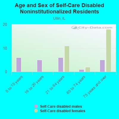 Age and Sex of Self-Care Disabled Noninstitutionalized Residents